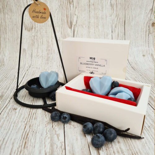 Wax melt din ceara de soia, Blueberry vanilla – Afine si Vanilie, forma Hearts 50gr