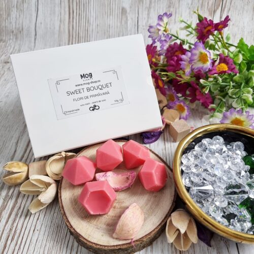 Wax melt din ceara de soia, Sweet bouquet – Flori de primavara, forma Diamonds 50gr